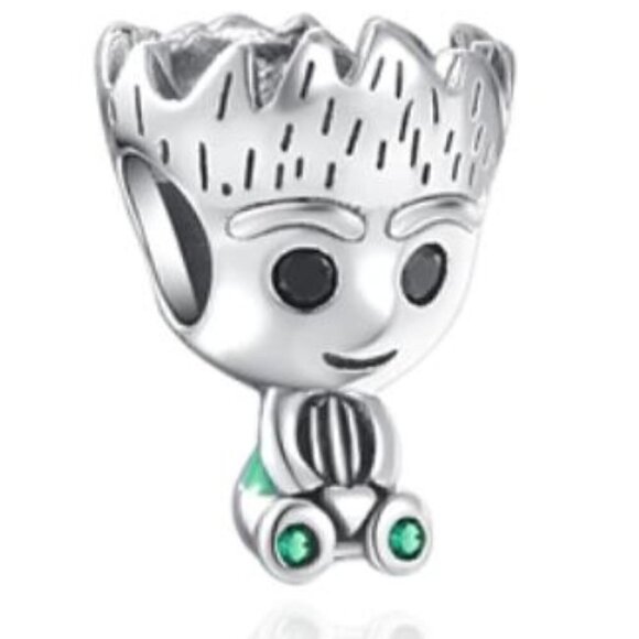 💜 Sterling Silver Groot Tree Charm Fits Original Bracelet - Picture 1 of 9